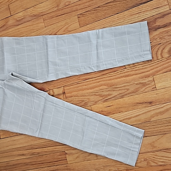 H&M SKINNY DRESS PANTS WOMEN'S SIZE 8 BEIGHE PLAID GREAT SHAPE STRETCHY WAIST - Picture 4 of 8